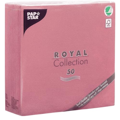 Papstar 'ROYAL Collection' 1/4-Falz 40 cm x 40 cm rosa, #81449, 1 X 50er Pack