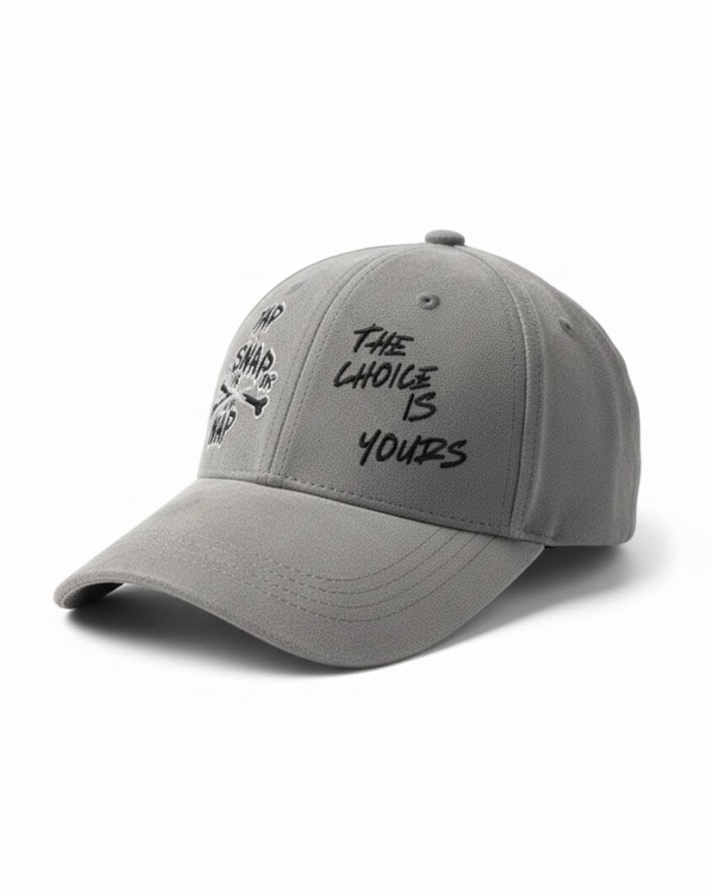 Grey Printed Baseball Cap for Men & Women – “The Choice is Yours” Adjustable Casual Cotton Cap-image-18