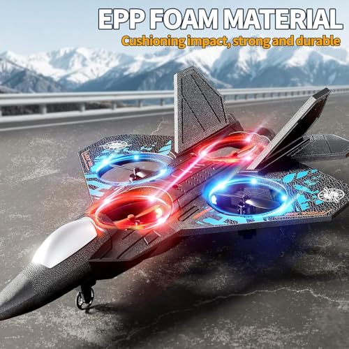 Image of Toysmenia Foam Remote Control Airplanes Rc Planes for Kids Adults 4-8, Remote Control Planes Fighter Jet with Light, 360 Flip Fighter Jet Toy, Gravity Sensing, Stunt Roll, Gifts