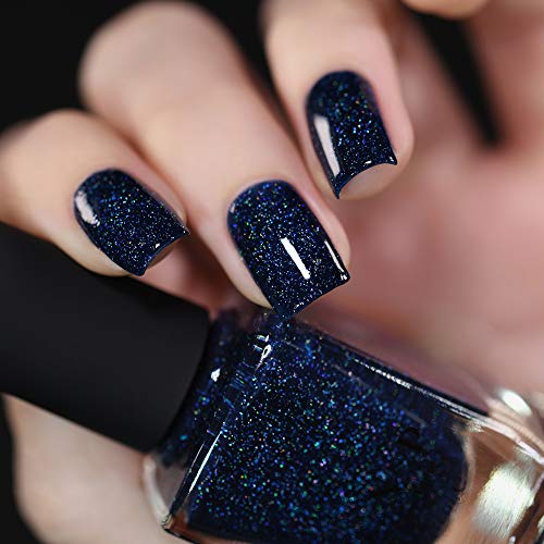 Image of ILNP You Up? - Deep Navy Blue Holographic Nail Polish, 7-Free, Non-Toxic, Vegan, Cruelty Free, 12ml