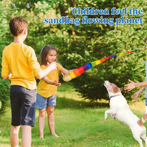 BGNXHYB 4 Stück Rainbow Tail Ball, Kinder Ball Spielzeug, Kometenball Schweif B-All, Regenbogenkometenspielzeug für Kinder, Lernspielzeug Für Sportbälle, Catch Tail Schaumstoffbälle (Farbe Zufällig)