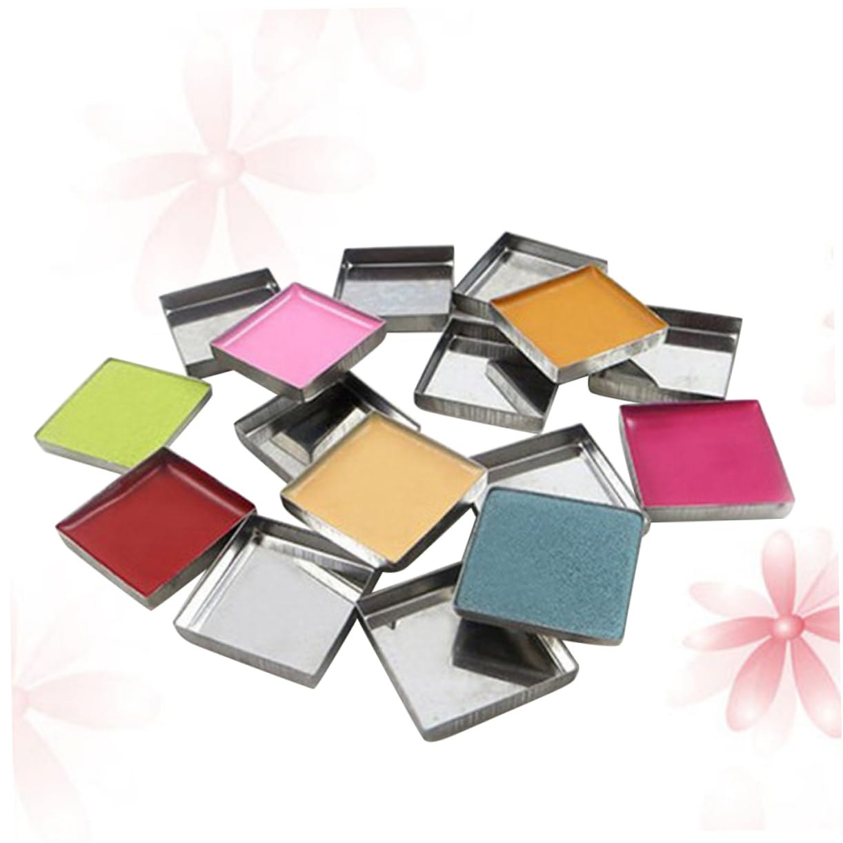balacoo 168pcs Eyeshadow Blusher Pressed Powder Makeup Cosmetics Metal Pans Magnetic Diy Eyeshadow Palette