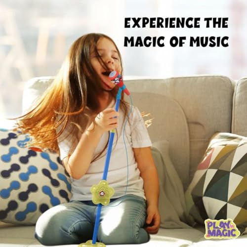 Image of PlayMagic Kids Microphone With Adjustable Stand MP3 | Karaoke Machine Music Toys | Singing Machine With Stand | Adjustable Height (106 cm) | Gift for Boys and Girls-Mickey
