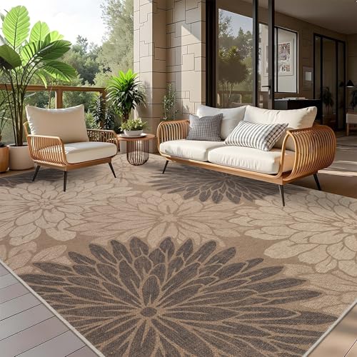 Floral Easy Jute Rug 6x9 Outdoor Rug Washable Area Rugs