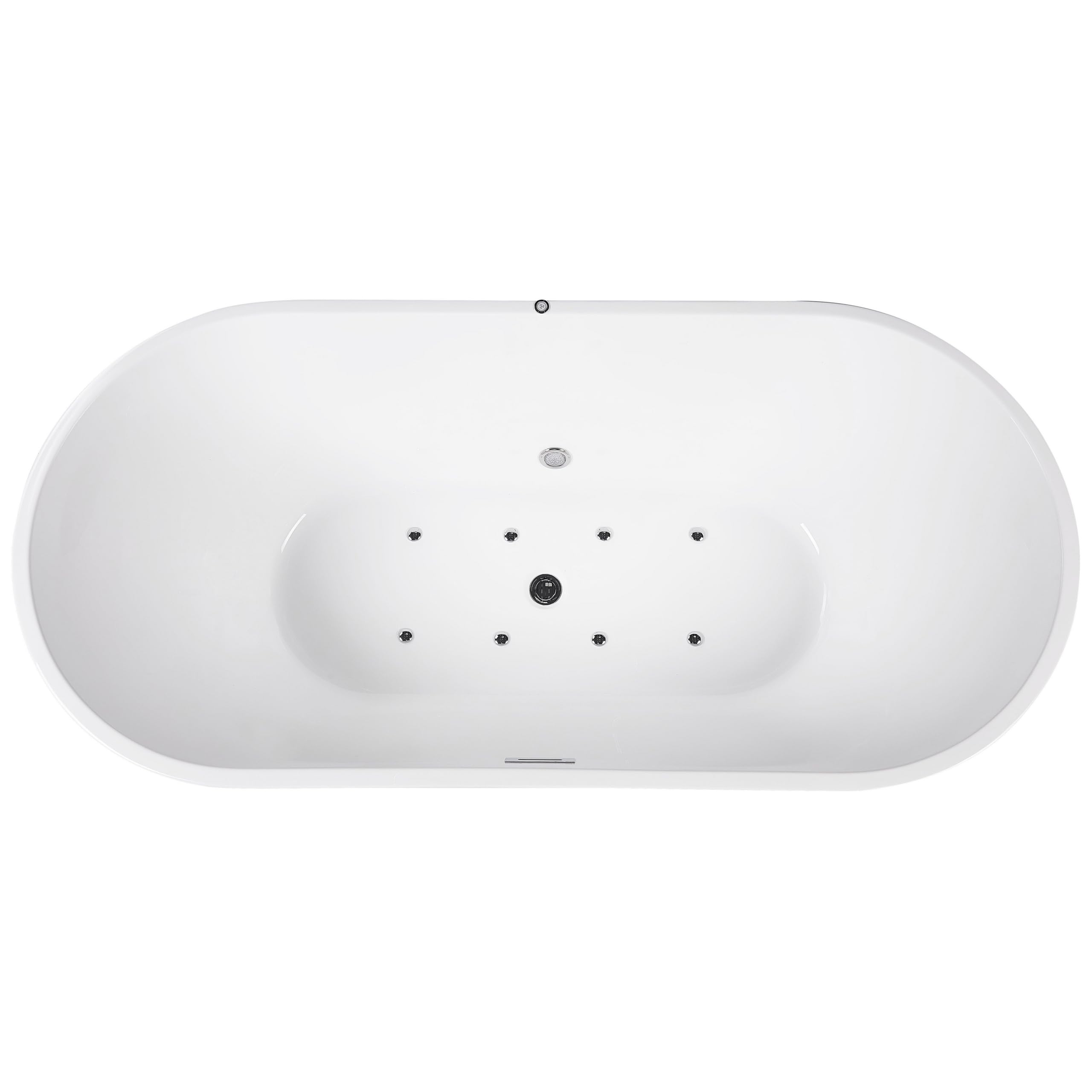 Vasca da Bagno Idromassaggio Ovale in Acrilico Bianco 170 x 80 cm