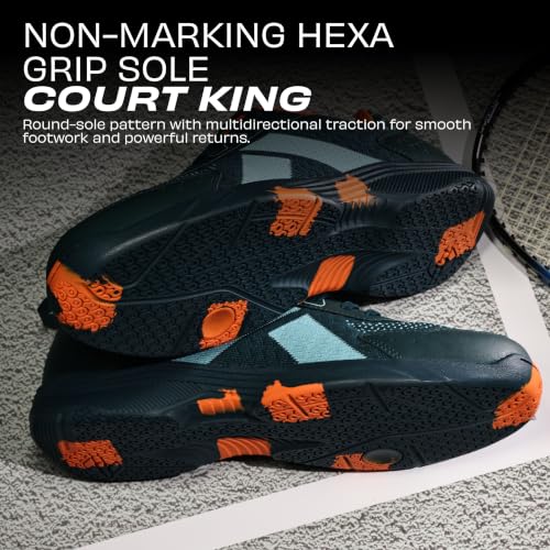 Image of Nivia Glister 2.0 Badminton Shoes for Men | Your Ultimate Companion for Superior Court Performance | Badminton Sports Shoes | Best Non Marking Court Shoes | (Grey /Orange /Red)