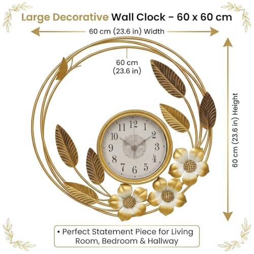 Image of Arcanine Round Wall Clock Modern Style Metal Clock Silent Wall Clock with Silent Movement Wall Clocks for Home Wall Decor Clock for Living Room,Bedroom,Dining Room (AR-06)