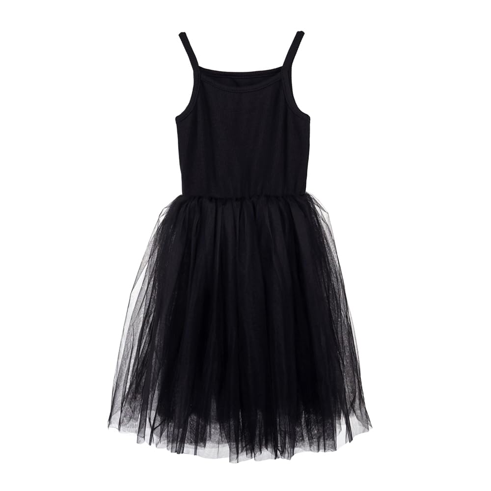 Sugarmelon Women's Black Baby Girl Tutu Dress Toddler Kids Sleeveless Tulle Casual Birthday Party Dresses Princess Sundress (3T, )