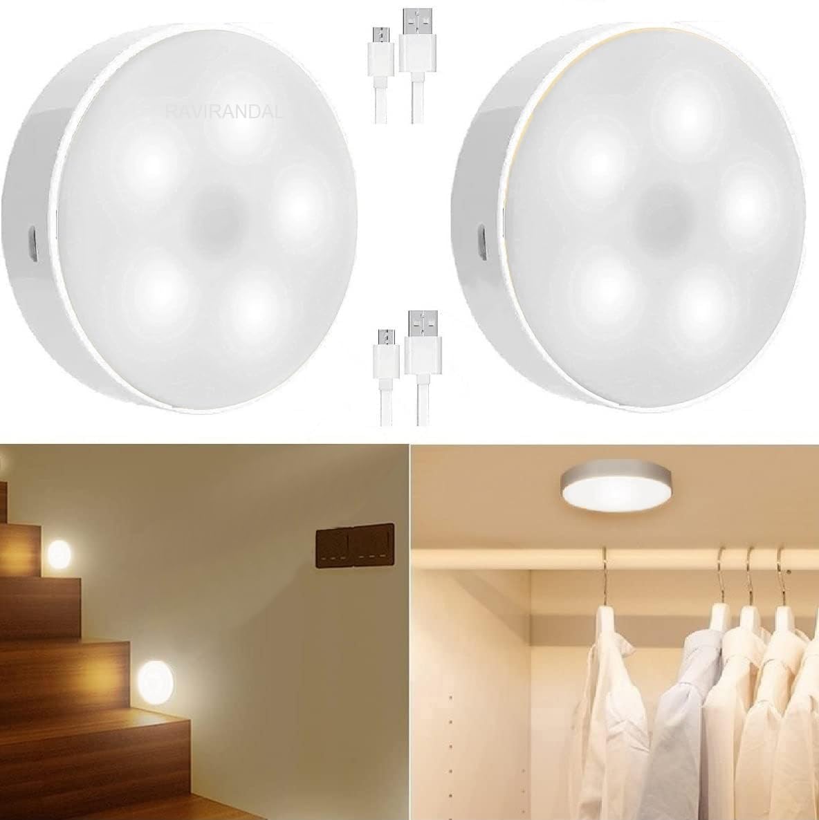 motion sensor light for home with usb charging wireless self adhesive led magnetic motion activated light motion sensor rechargeable light (1)
