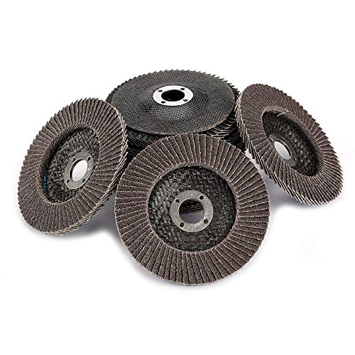 10 discos de solapa de óxido de aluminio calcinado de alta densidad de 4 pulgadas (grano 60-320)