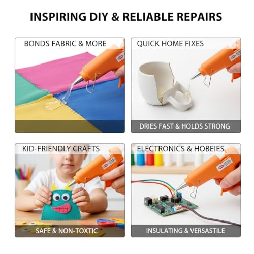 Image of Mario Mini Transparent 7mm Hot Melt Glue Sticks for 20W Glue Gun (50 Pcs) | Strong Adhesive for DIY, Art & Craft, Repairs | Mini Glue Gun Sticks