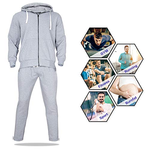 Men's Tracksuits 2 Pieces Fleece Full Zip Athletic Jogging Sports Sweatsuits(Grey,4Xl) #TOP3