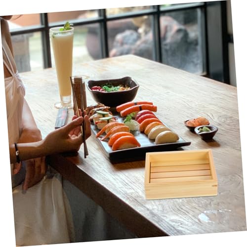 Plato Japonés Versátil de Sushi de Madera Grande miniatura 5