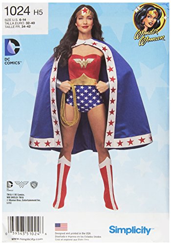 Simplicity Classic Women's Wonder Woman Cosplay and Halloween Costume, Sizes 6-14