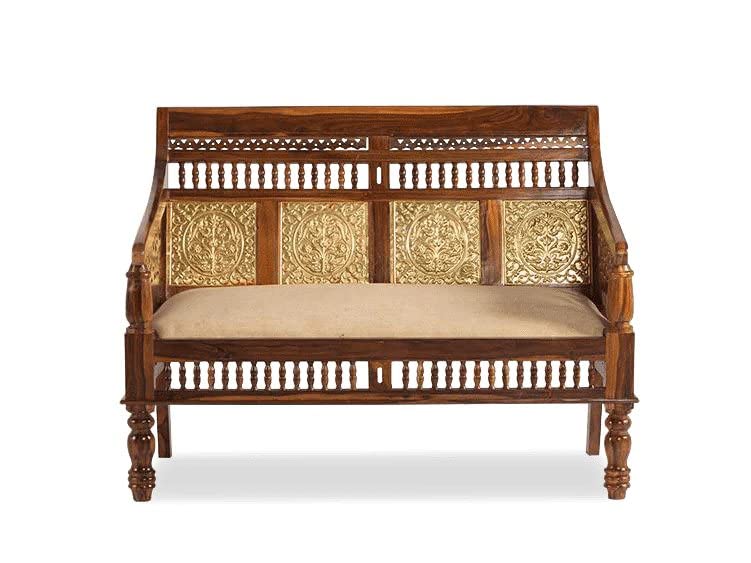 Antique Sheesham Solid Wood 2 Seater Sofa Set-image-37