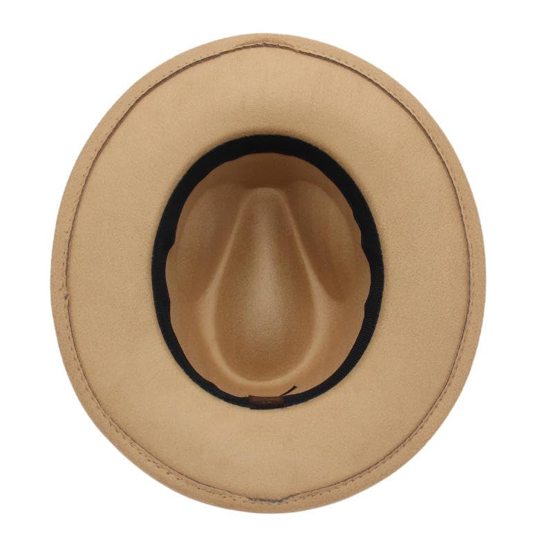 Image of Paper Wool Wide Brim Trilby Felt Jazz Fedora Hats for Women & Men