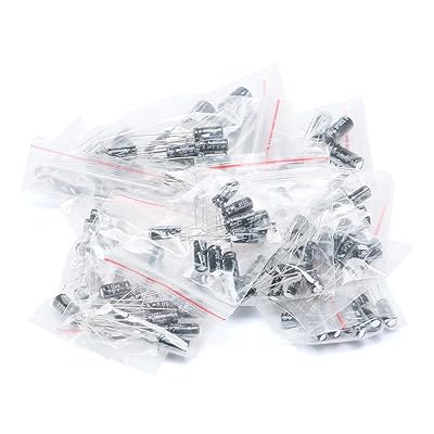 JESSINIE 120Pcs 12 Value Electrolytic Capacitor 1UF ~ 470F Assortment Kit 16V...