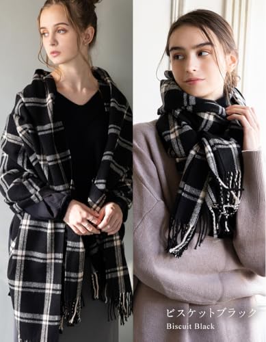 Loo&c 厚手 大判ストール チェック柄 マフラー B0FSR3ZF7S の商品画像 6
