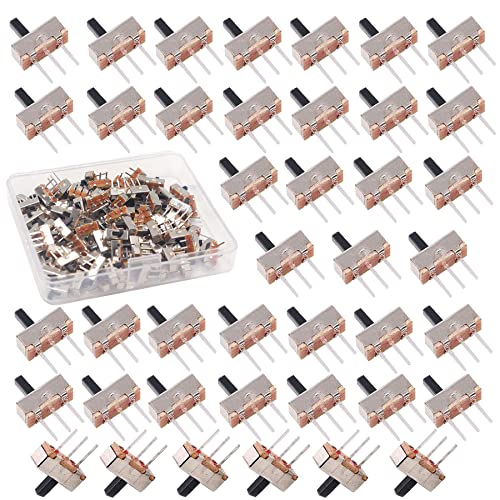 HUAZIZ 200 Pcs Mini Interrupteur à Glissière 3 Broches 2 Positions 1P2T SPDT Micro Interrupteur à Glissière Vertical 0.5A 50V DC SS12D00G3