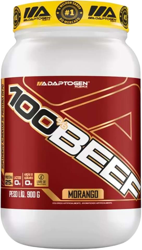 100% Beef Protein 900g Morango | Proteína Isolada da Carne Bovina - Adaptogen Science