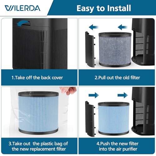 Image of MJ002H Replacement Filter Compatible with POMORON MJ002H Air Purifiers,HEPA Filter, Activated Carbon, High Performance 4-Layer Filter, Compared Part #MJ002H-RF, 2 Pack