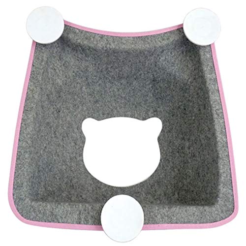Cama Pet de Parede Para Gatos Carinha de Gatinho Cinza