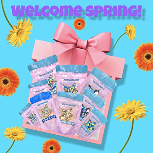 Image of Manvscakes Sprinkles- Edible Cake and Cupcake Sprinkles with Assorted Shapes and Sizes for Parties, Metallic Sprinkle Mix for Cookies, Ice Cream, Cake and Cupcake Decorating, 4 oz (Pastel Easter)
