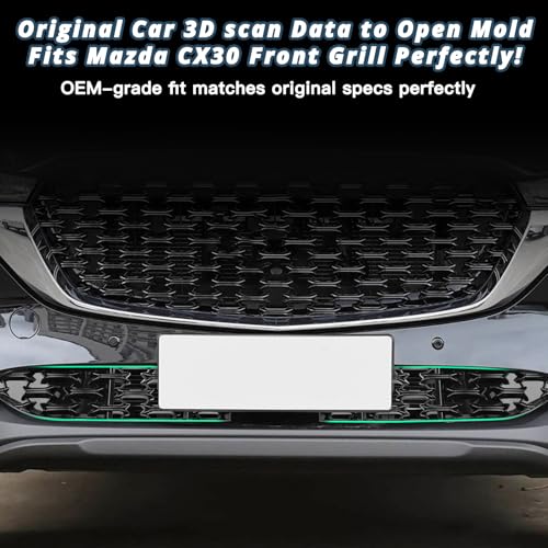 Image of (2PCS /Sets) CX5 Front Grill Mesh Inserts Trims for Mazda CX-5 KF Accessories ABS Material Front Grille Guard Compatible with 2022 2023 2024 2025 Mazda CX5(420MM)