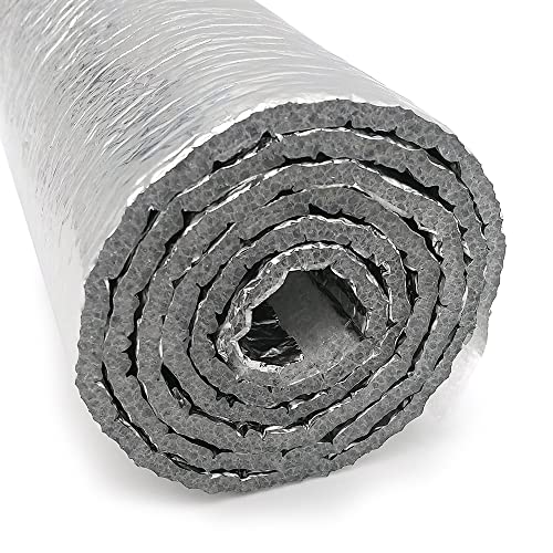 Aislante Térmico Reflexivo con Espuma (1m x 1,20m) - Aislamiento de viviendas, caravanas, garajes con 2 capas de aluminio 100% y espuma PE