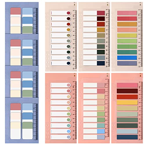 1440 Pieces 2 Sizes Sticky Index Tabs Page Markers Sticky Notes Translucent Writable and Repositionable File Tabs Annotation Tabs with Ruler for Page Marking Classify File Notes
