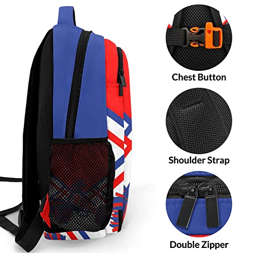 Custom Cheer Pom Cheerleader Red White Backpack Casual Bag Daypack Laptop Bag for Family Party Gift4