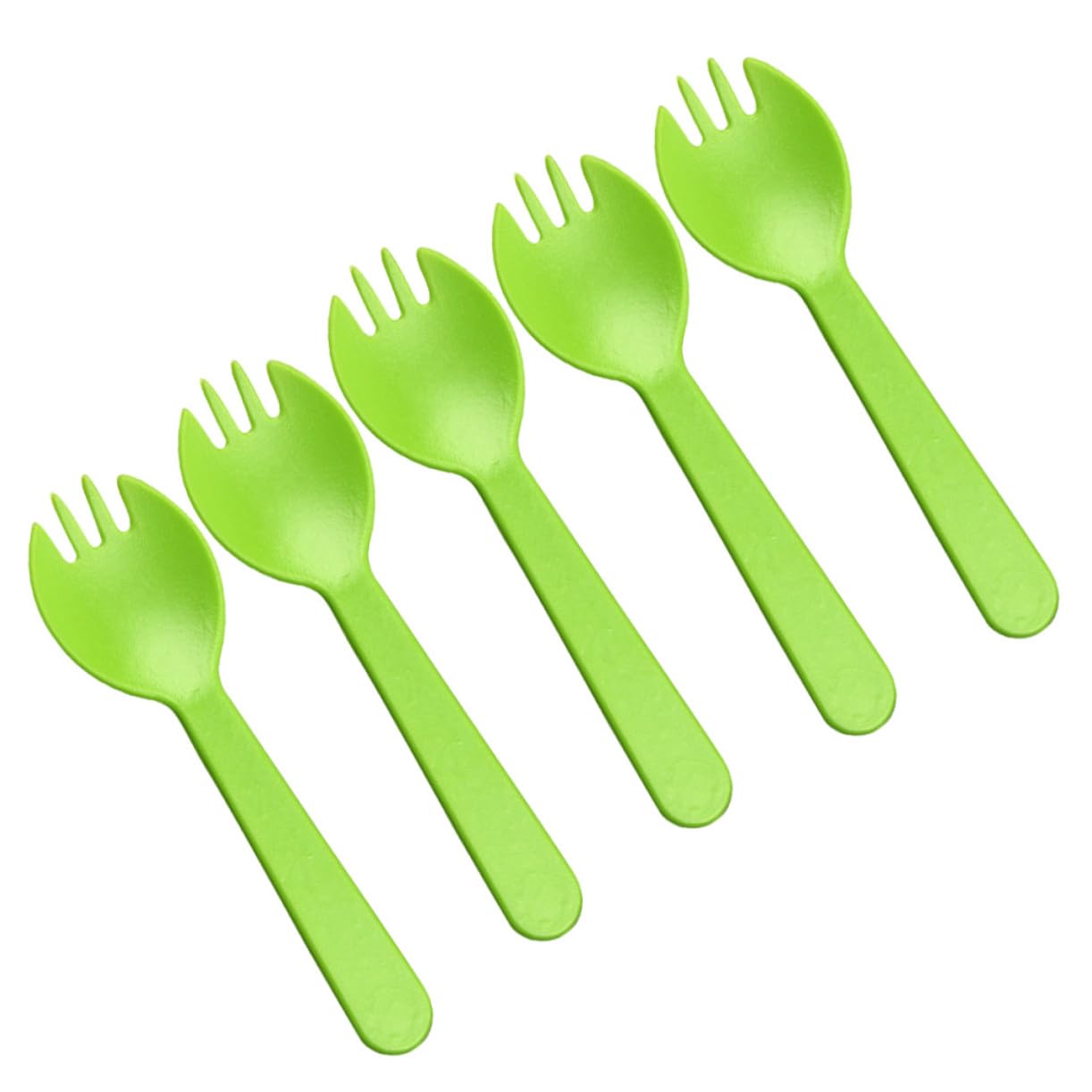 Beavorty 100pcs Set of Creative Plastic Sporks 2-in-1 Spoon Fork for Cake Ice Salad Dessert Easy to Carry
