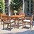 Flamaker 5 Piece Outdoor Dining Set Acacia Wood Patio Table and Chairs with Soft Cushions Patio Furniture for Deck, Backyard, Garden