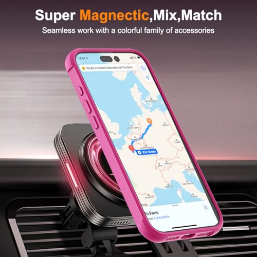 Image of Compatible with iPhone 16 Pro Case with Stand 6.3 inch,Rose Red