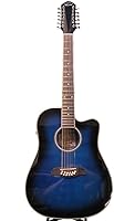 Vista 1 de Oscar Schmidt OD312CETBL-A OD312 Guitarra acústica eléctrica de 12 cuerdas, Transparente Azul Sunburst