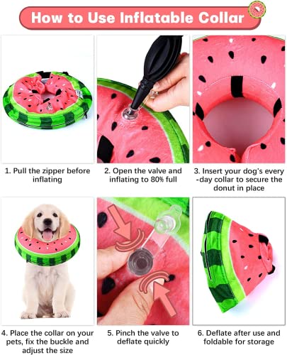 Aufblasbare Halskrause Hund & Halskrause Katze, FWLWTWSS Schutzkragen Hund mit Verstellbarer Schnalle, Hundekragen Leckschutz für Genesung nach Operationen oder Wunden, Leckschutz für Hunde(XL)