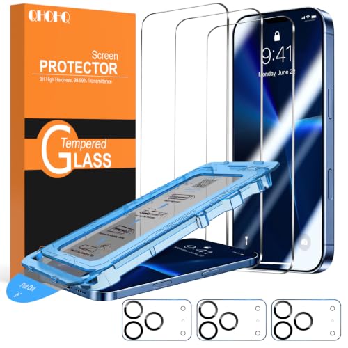 QHOHQ for iPhone 18 Pro Screen Protector, 9H+ Tempered Glass, 3+3 Pack - image 1