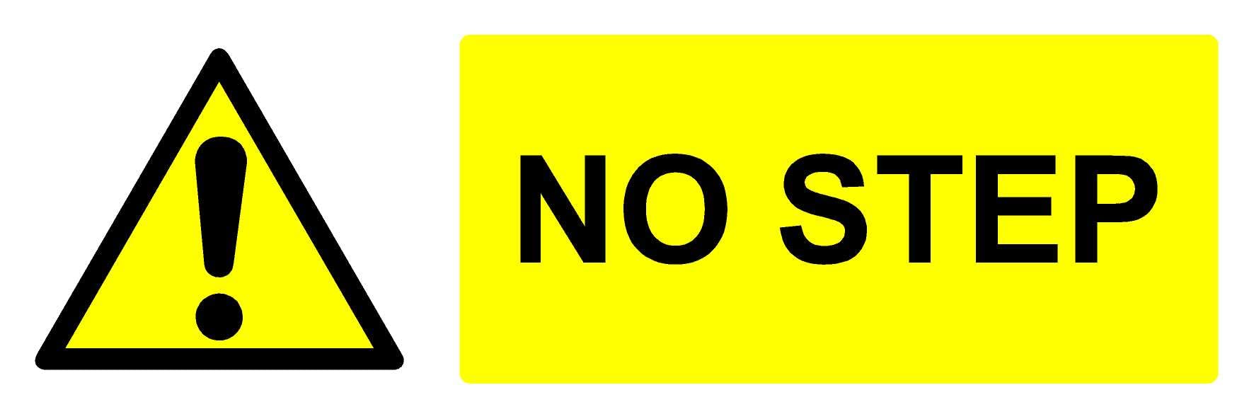 No step safety sign 150mm x 50mm - Self adhesive sticker (8)