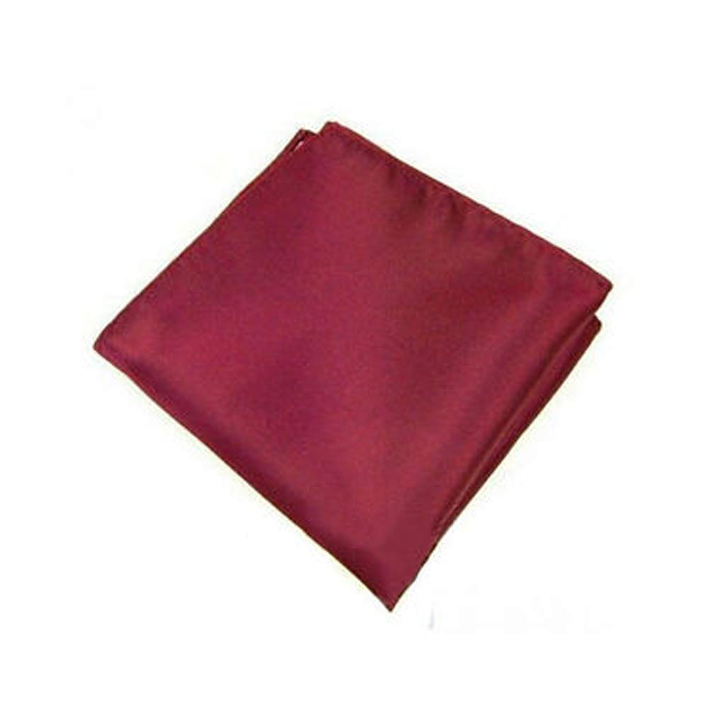 Wine Red Premium Mens Solid Micro Fiber Silk Satin Pocket Square Wedding Handkerchiefs-image-14