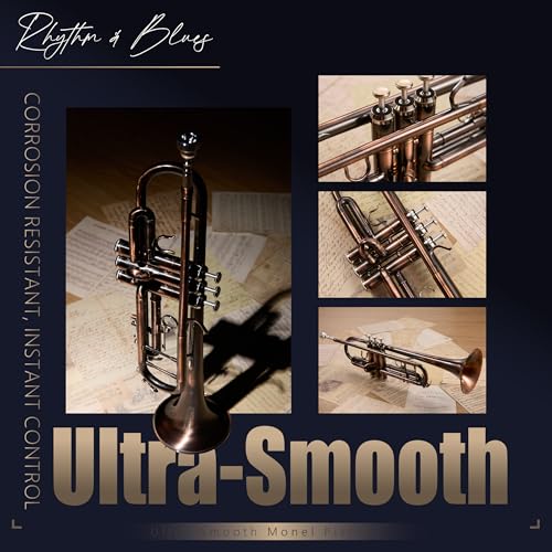 AKLOT Vintage Rose Bb Trumpet: Phosphor Bronze Bell, Smooth Monel Valves, Double Tuning Slide Braces, Standard Trumpet with Premium Leather Case, Lesson Book, Trumpet Mute, Cleaning Kit (SNR-PriTB) by AKLOT - Image 3