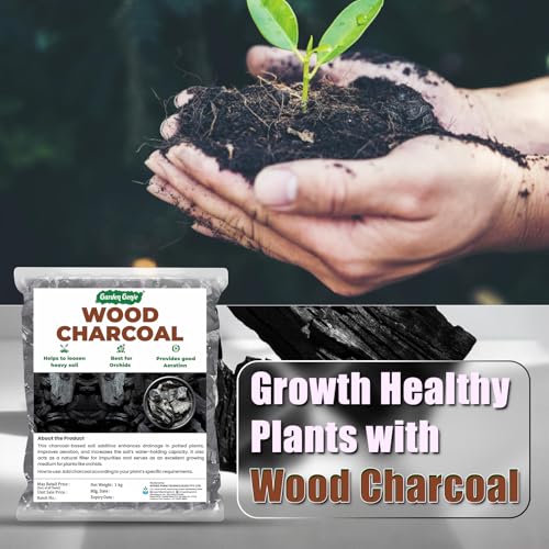 Image of Garden Genie Wood Charcoal for Plants 1 Kg| Horticultural Charcoal for Orchid Potting, Terrariums Plants Etc | Multipurpose Use for Havan, BBQ, Cooking, Pooja Dhoop & Gardening