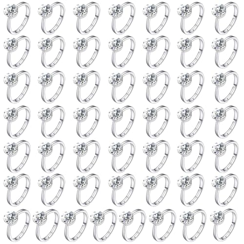 NEWITIN 50 Pieces Fake Rings Diamond Engagement Rings Silver Ring...