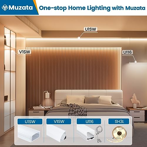 Image of Muzata White Corner Connector Kit for LED Channel L Shape Connectors fit Muzata U1SW Series LED Aluminum Channel Easy Install Accessories LC23 WW