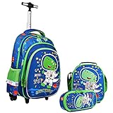 mochilas escolares para niños 2018 ★【Material duradero】Bolsa escolar con ruedas Exterior de tela de nailon, antiarañazos, resistente al agua, costuras finas, cremalleras suaves SBS. Interior de poliéster, calidad de material suave, antiarrugas, fácil de limpiar.