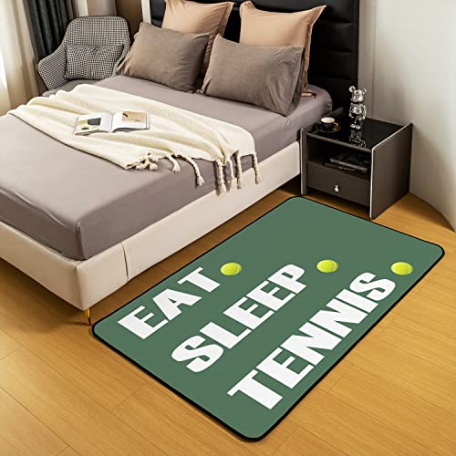 Loussiesd Tennis Rugs for Living Room Bedroom Kids Sports Theme Living Room Rugs for Bedroom 3D Ball Pattern Carpet Girls Boys Polyester Floor Mat 100 * 150cm - Image 4