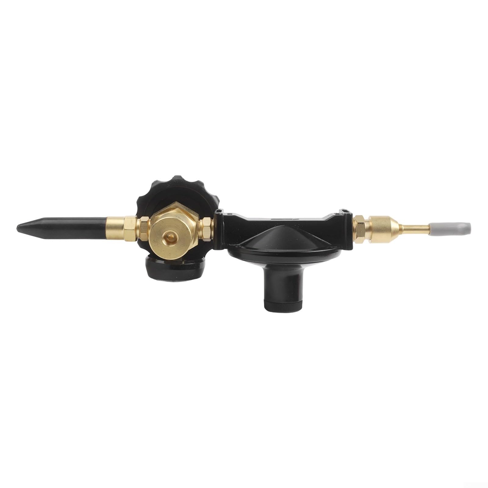 Válvula infladora reguladora de globo de helio con manómetro para lámina de látex Mylar, ajuste de latón compatible con tanque CGA580, diseño de empuje de cierre automático para fiestas y eventos de