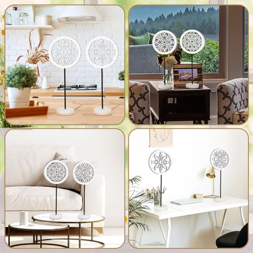 Estatuas de madera con diseño floral para decoración de mesa miniatura 6