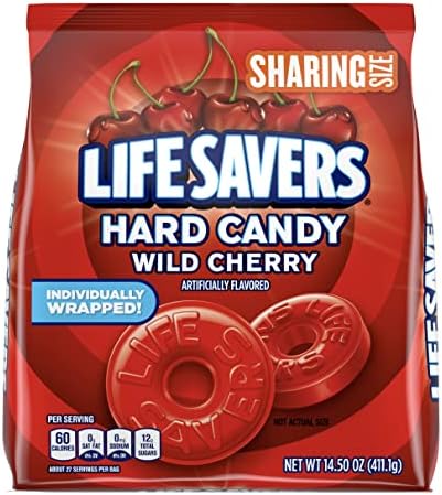 lifesavers 14.5 oz (2 pack) Individually Wrapped Hard Candy, Sharing size (Wild Cherry), Red 29 Ounce