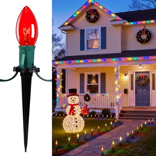 25.7' Brightown C9 Christmas Pathway Lights w/ 20 Multicolor Bulbs - image 1