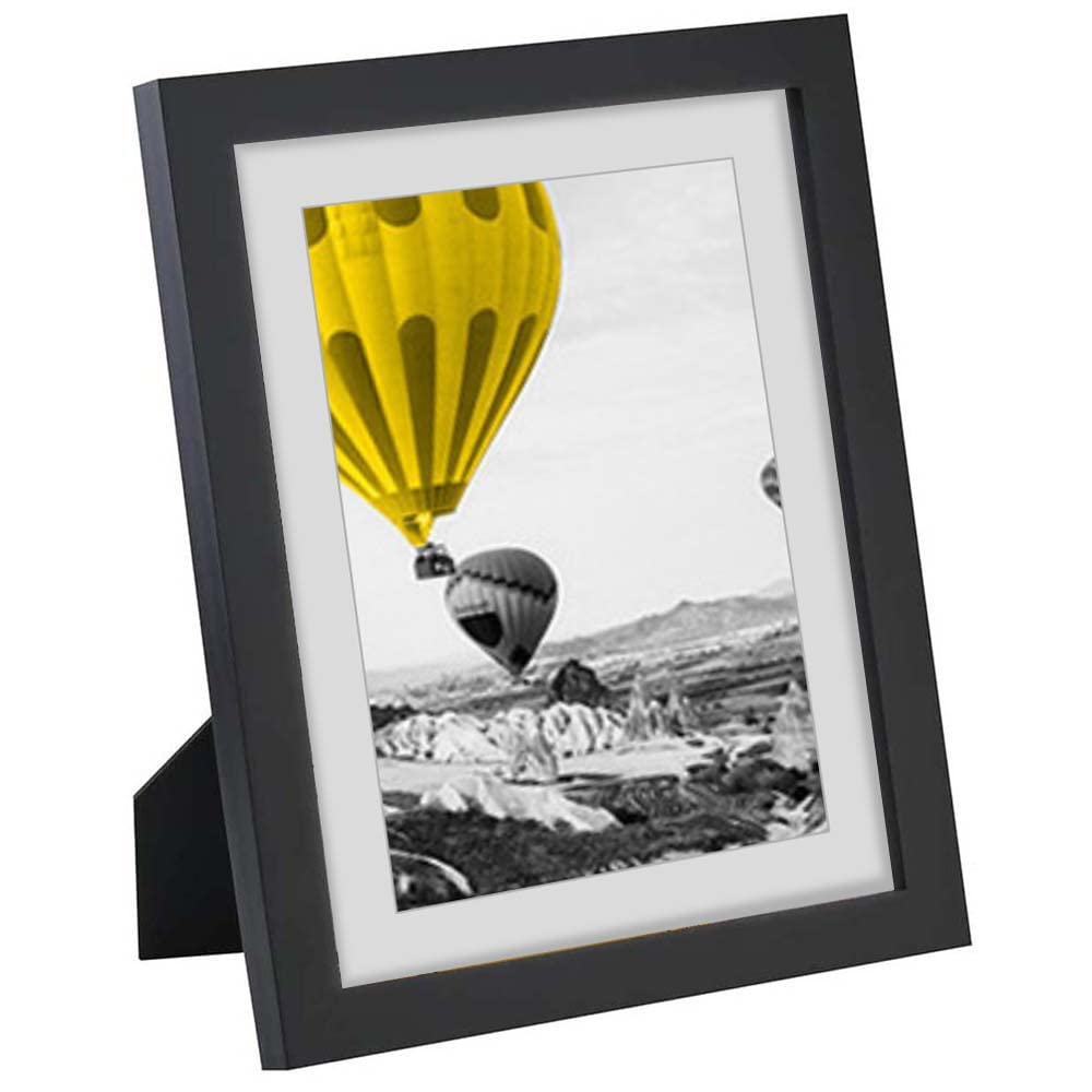 Gocomcom 02-Black Photo Frame - 5X7 (13Cm X 18Cm) Picture Frames - Freestanding And Wall Mountable - Solid Wood Frames With Hd Plexiglas, Black